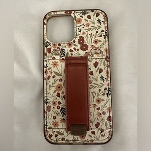 Brown Floral Walli Case for iPhone 12/12 Pro
